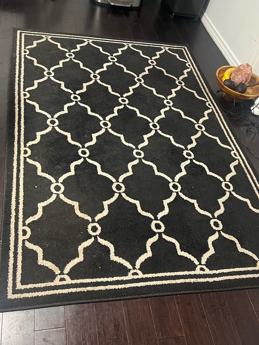 Black and White/Cream Moroccan Trellis Rug